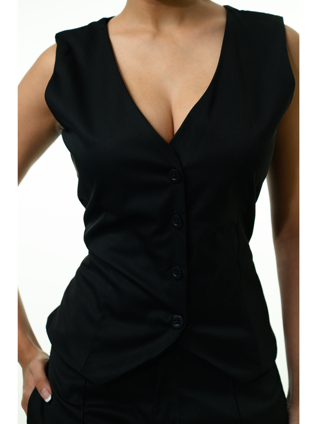 Noir Power Vest Co-ord Set - Black