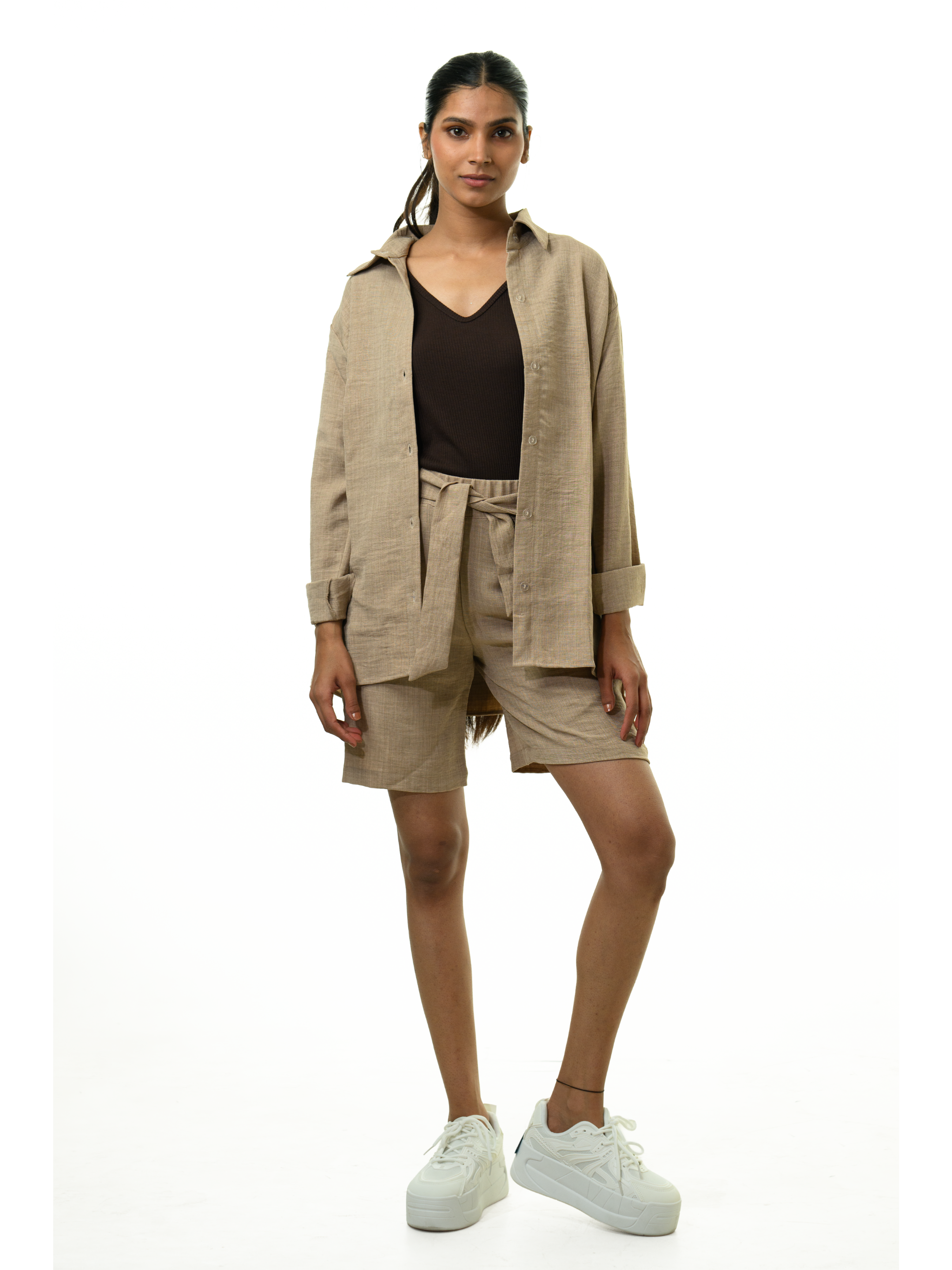 Burkley Beige Luxe Co-ord Set