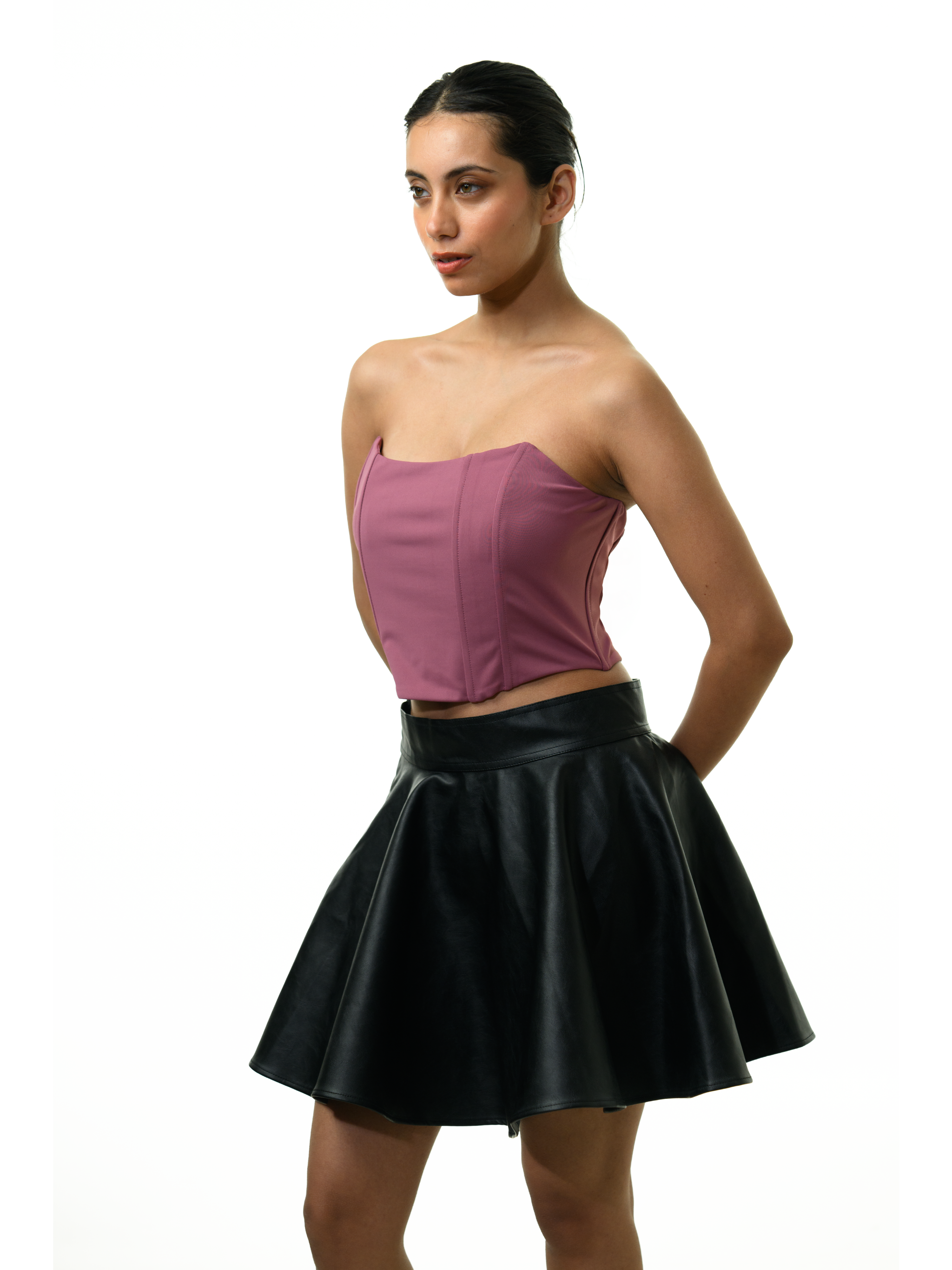 Pink Color Backless Tank Tops