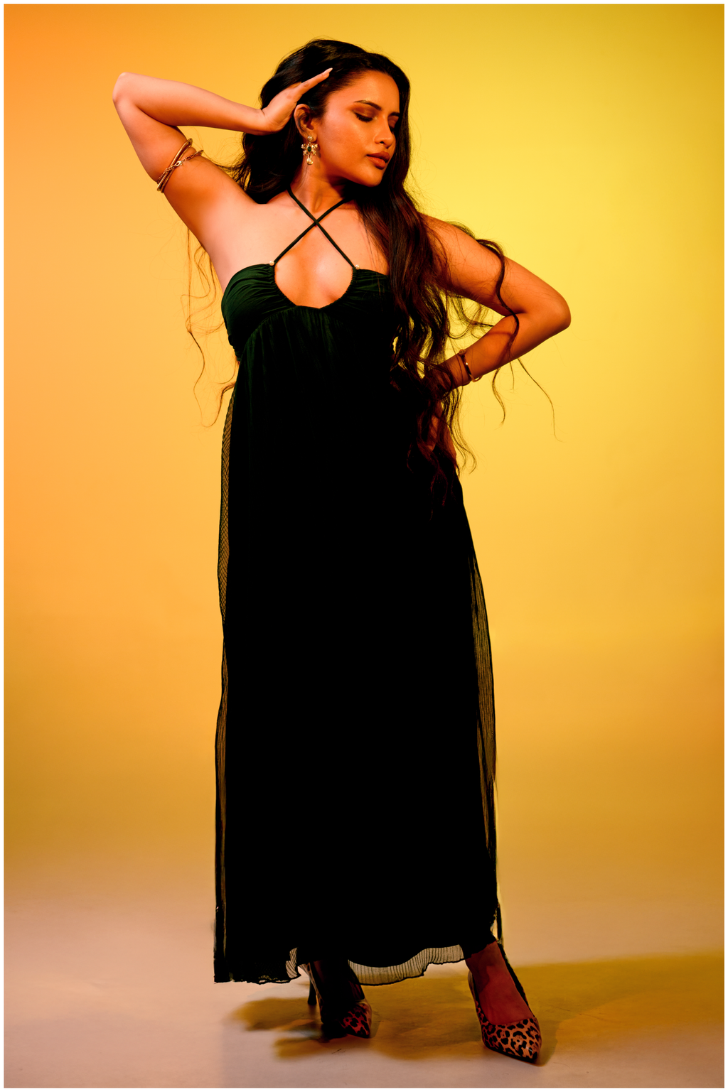 Emerald Pleated Tube Top