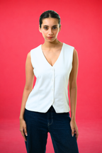 Cloud Nine Sleep Tank - White