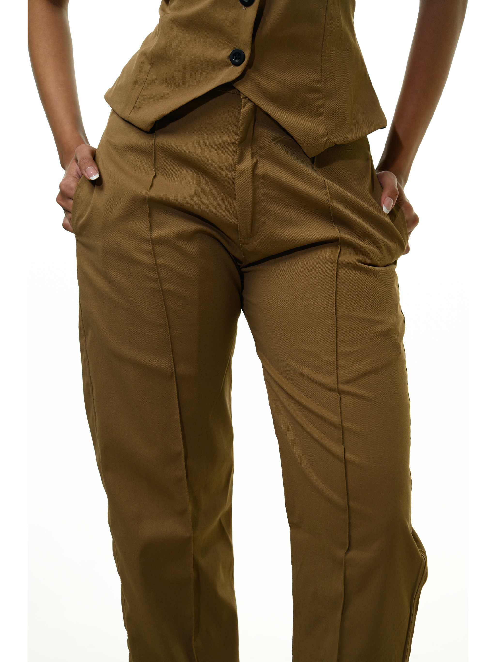 Noir Power Vest Co-ord Set - Beige