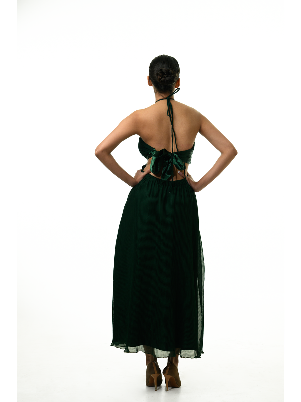 Emerald Pleated Tube Top