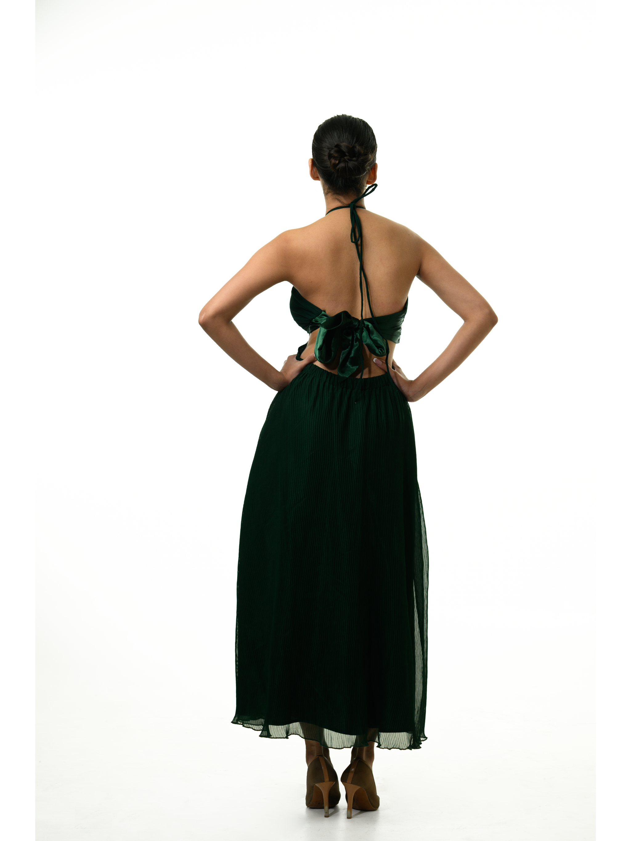 Emerald Pleated Tube Top