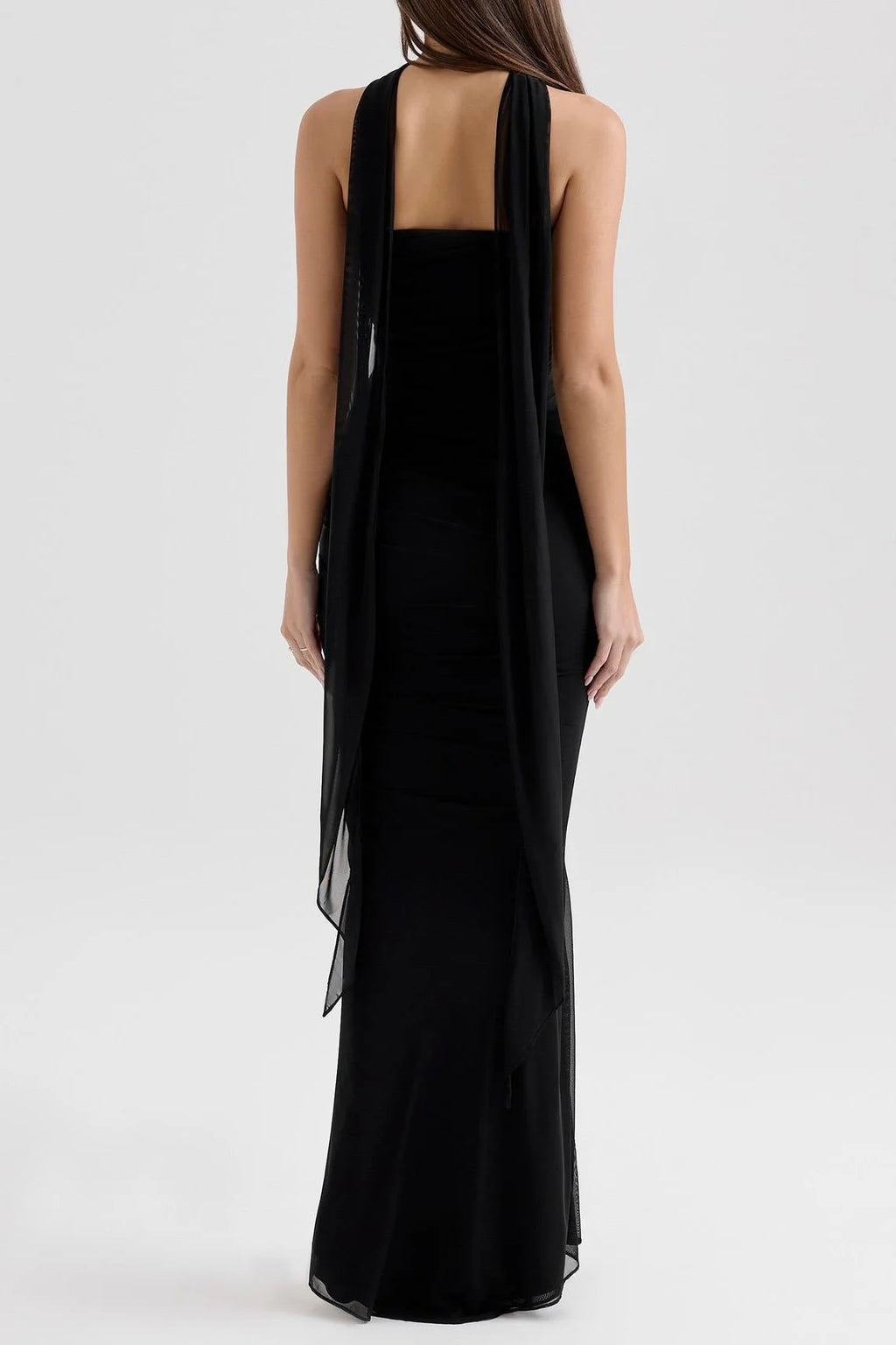 Alara Summer Set of Top And Skirt With Scarf In Black