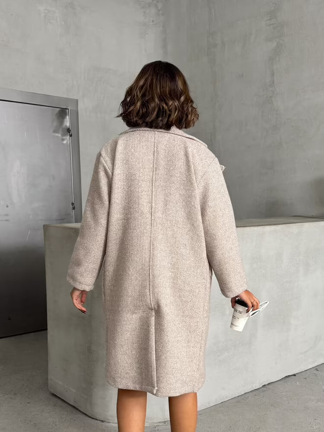Cashmere Long Coat - Stone