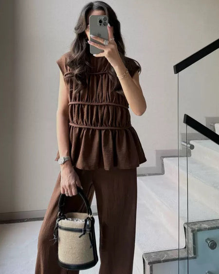 Iraida Summer Co-Ord Set In Brown