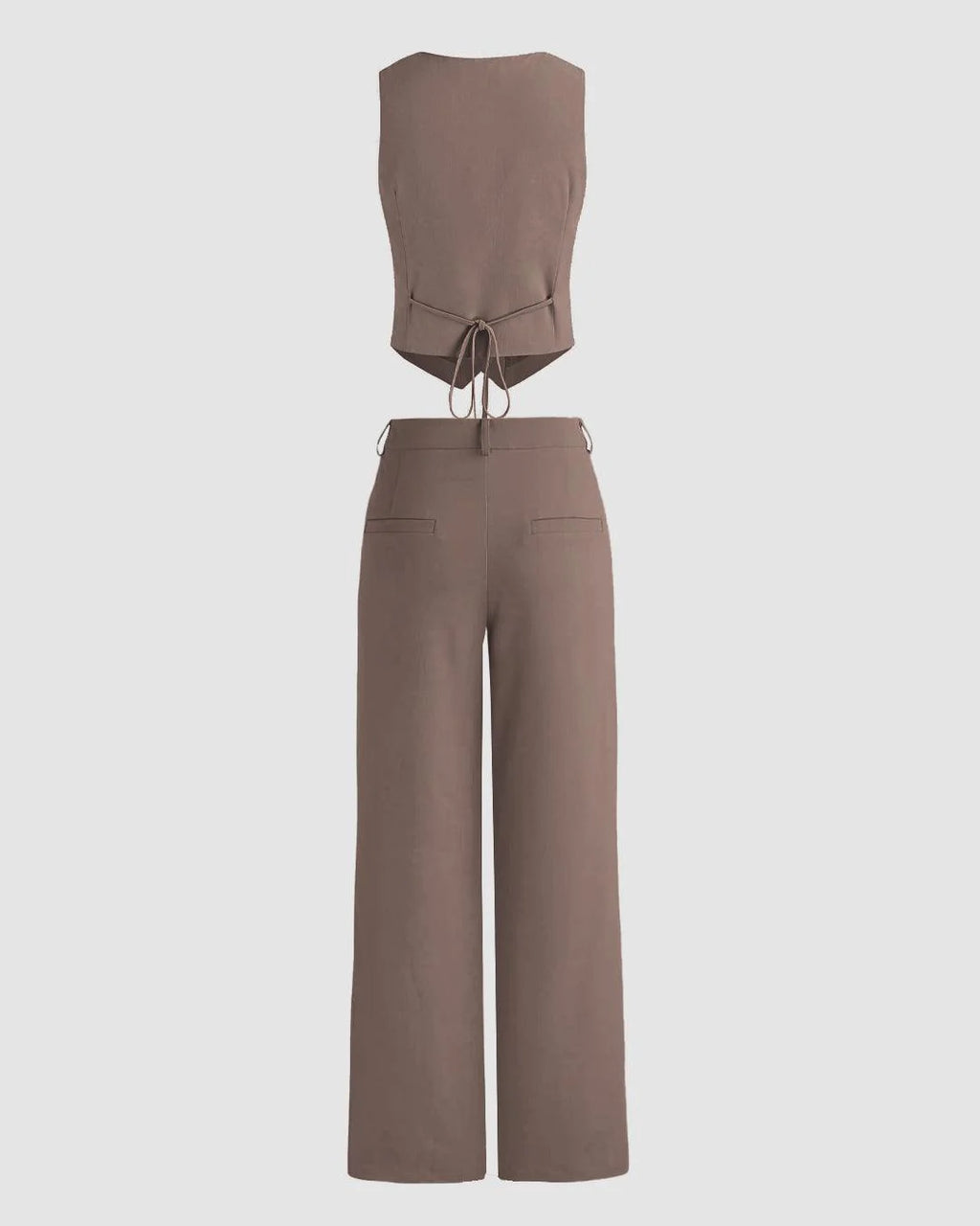 Matching Set of Vest Coat and Trousers in Cappuccino