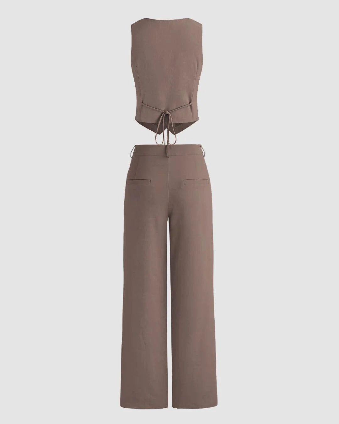 Matching Set of Vest Coat and Trousers in Cappuccino