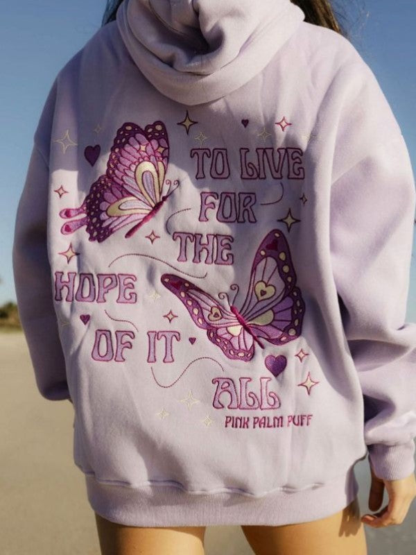 Pink Palm Puff To Live For The Hope Of It All Hoodie